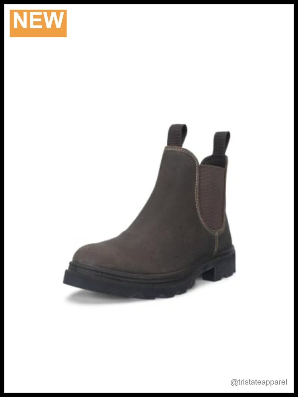 Leather Chelsea Boots Ankle Booties - Women's Water-Repellent Pull-On Round Toe
